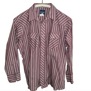 Men's Wrangler Striped Long Sleeve Pearl Snap Western Shirt Size XXL